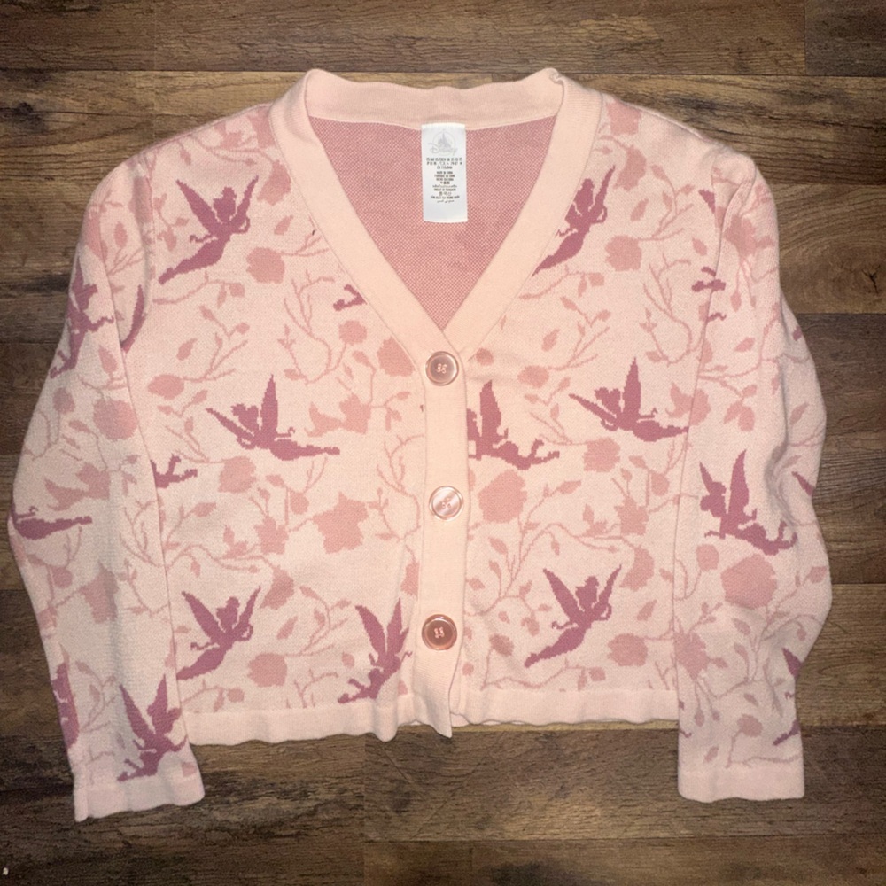 Disney tinker bell pink Button-Up cardigan Sweater